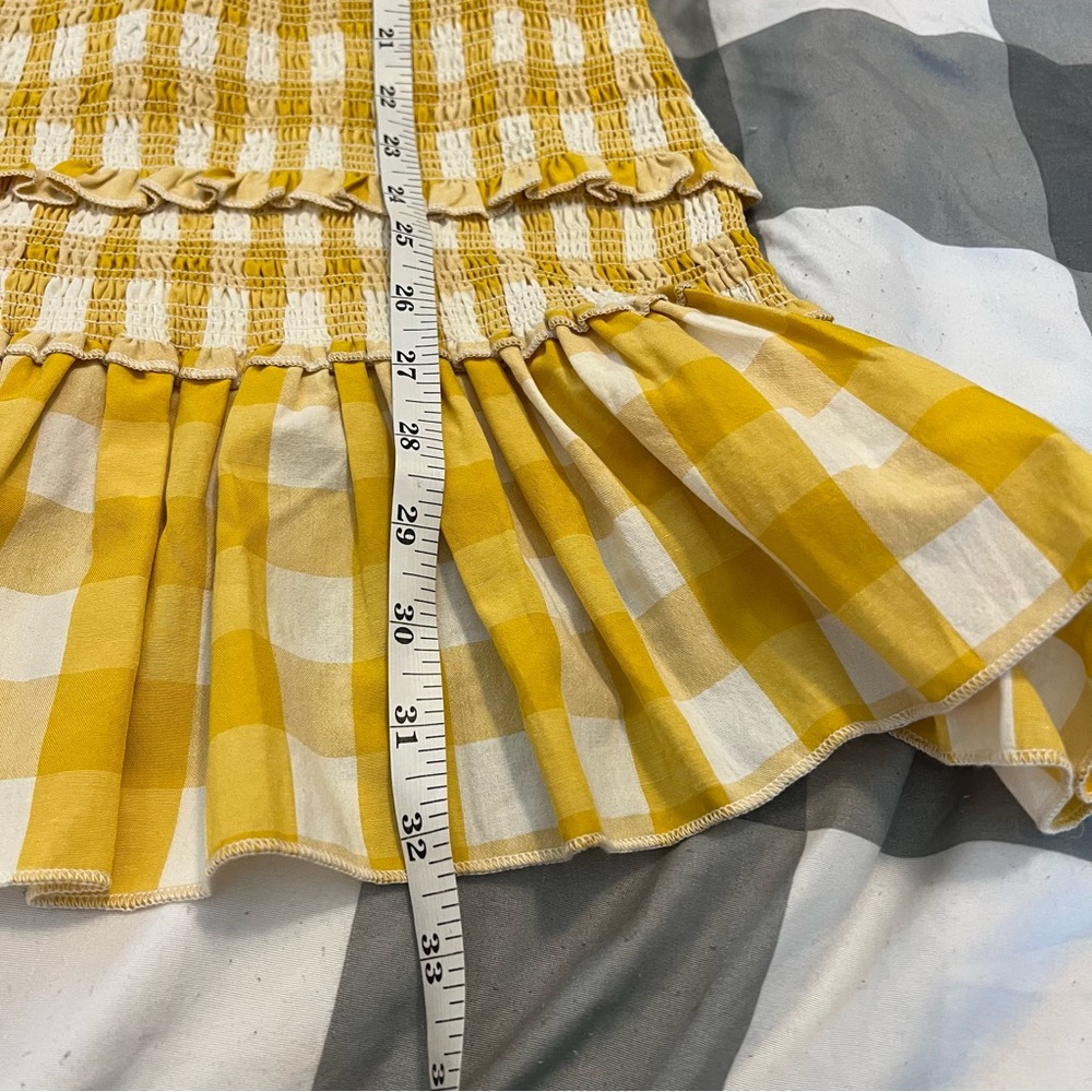 Yellow Gingham Ruffle Dress - Picture 10 of 11
